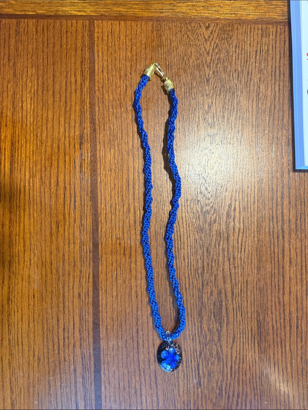 Kumihimo braid glass  pendant